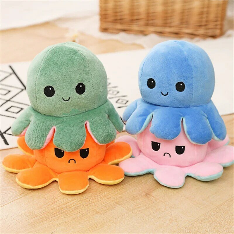 Mascot Octopu Doll Toys Peluche Pulpo Two-side Flip Octopus Toys Plush Toy Children Kids Birthday Gift Animal Pulpo Two-side
