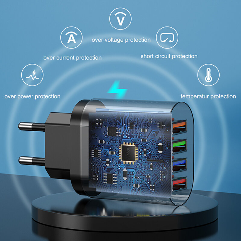 ANSEIP – chargeur rapide USB QC3.0, adaptateur de prise de voyage, Charge murale pour iPhone 13 12 11, Samsung Xiaomi et tablette