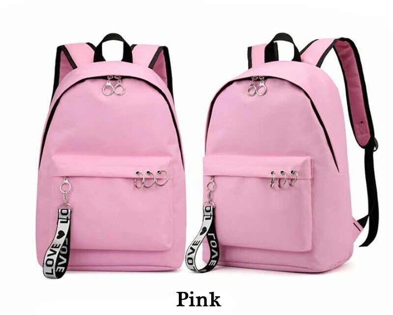 Mochila supernatural feminina, mochila escolar preta rosa para meninas adolescentes