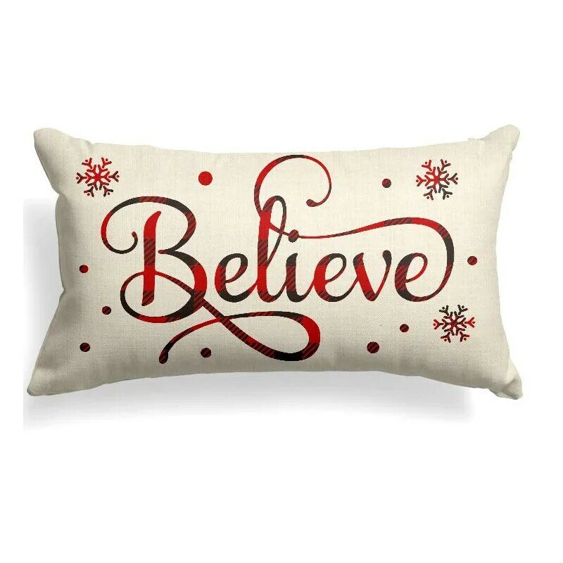 3D Printed Christmas Cushion Cover Santa Claus Snowman Sofa Cushion Covers Pillowcase Christmas Ornaments Happy New Year Decor