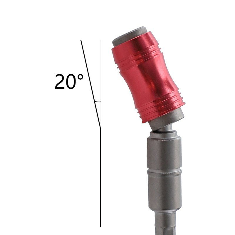 Destornillador angular ajustable, ángulo de 20 grados, extensión de destornillador magnético adecuado para destornillador de mango hexagonal de 1/4 pulgadas