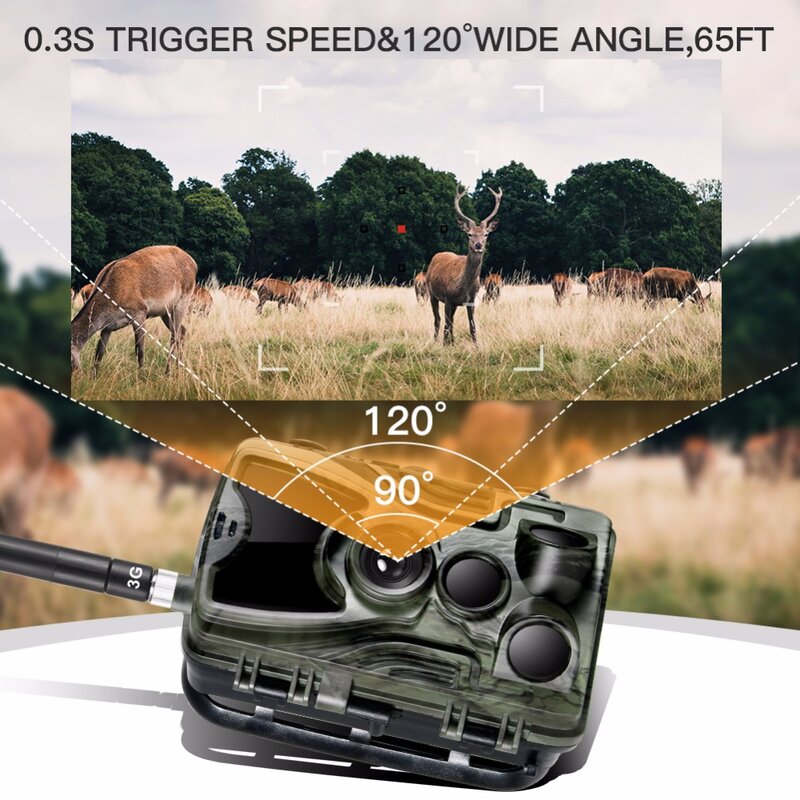 Kamera obserwacyjna 3G MMS 0.3s wyzwalacz kamera myśliwska 940nm IR LED pułapki fotograficzne 16mp 1080p HD noktowizor scout zwierząt kamera HC-801G
