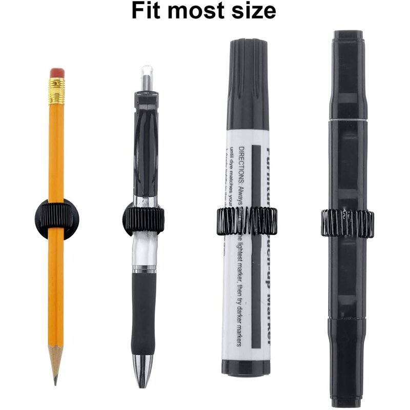 Clipe autoadesivo para caneta, suporte de caneta com mola ajustável, para qualquer tamanho, 16 unidades