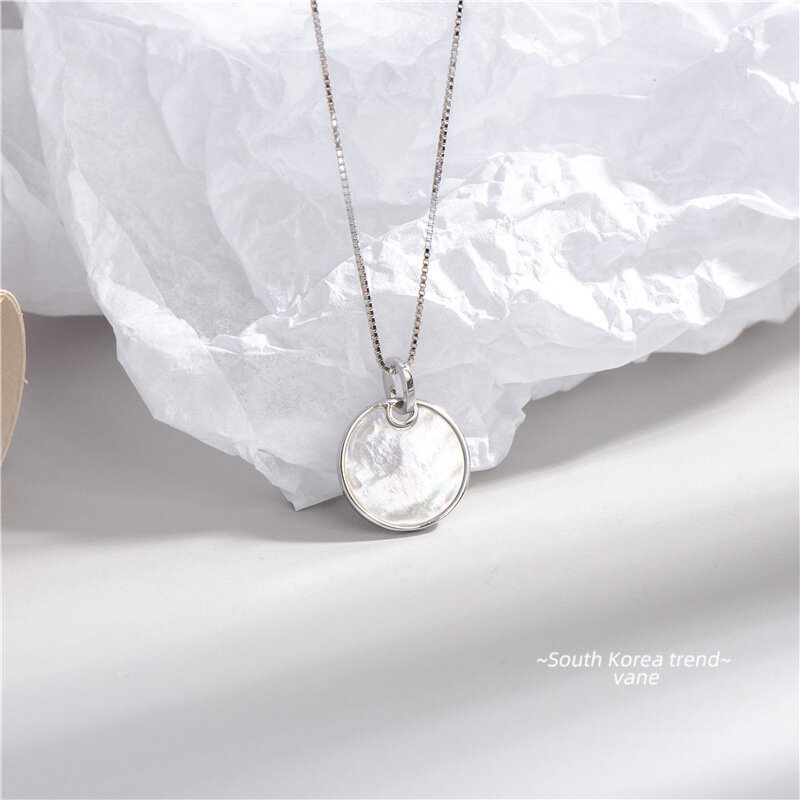 Sodrov 925 Sterling Silver Necklace Pendant For Women Pearl Shell Round Necklace High Quality Silver 925 Jewelry Pendant