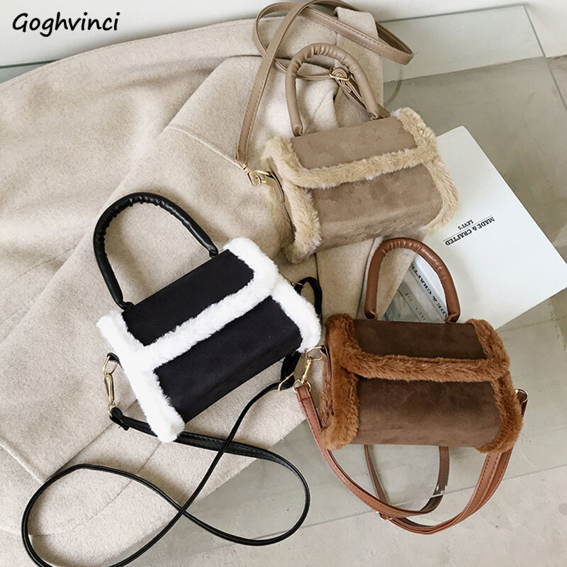 Bolsas de pele falsa femininas de inverno pu com alça fosca vintage escritório feminino de alta qualidade fofo hipsters borda de corpo cruzado design chique