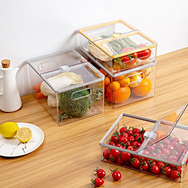 Lagerung Bin Container Küche Kühlschrank Transparente Organizer Bin Box Fach Kühlschrank Schublade Kühlschrank