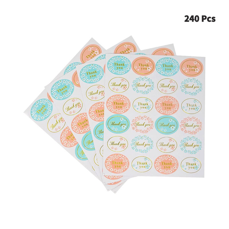 Grote Bloem Dank U Stickers Seal Labels Voor Kerst Sticker Voor Envelop En Pakket Handgemaakte Seal Labels Sticker Briefpapier