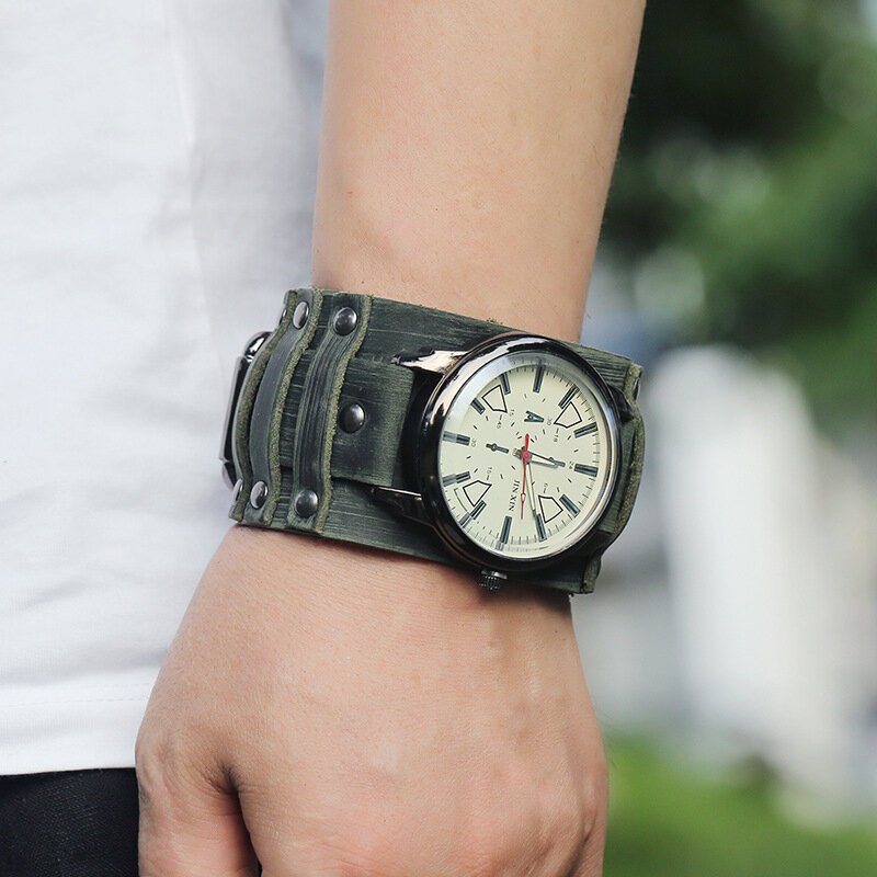 Sports Men Watch New Fashion Leather Strap Quartz Watch Relógio Presentes Casual Retro Relógio De Pulso Homens Relógios Relogio masculino