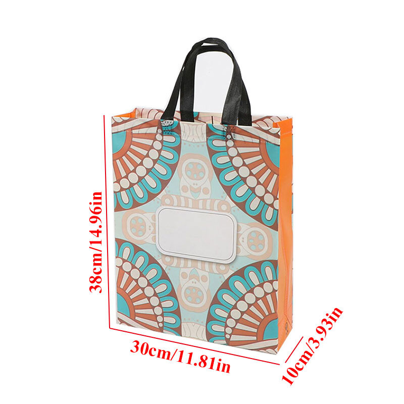 Fashion Flower Print Shopping Bag Tote Non-woven Fabric Eco Handbag Travel Grocery Folding Bags Clothing Packaging Bag Casual