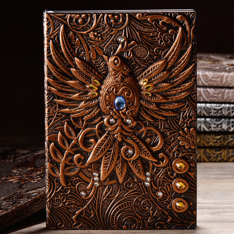A5 nuovo stile europeo Retro Notebook PU Notebook diario di viaggio personalizzato libro rilievo tridimensionale bello e resistente