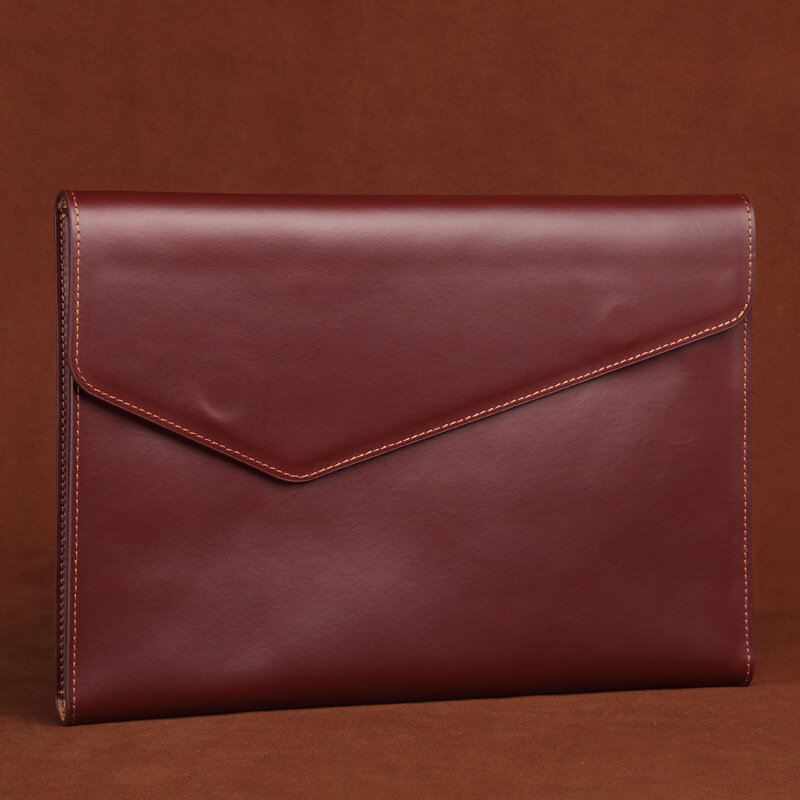 Oyixinger-pasta de couro genuíno unissex, bolsa de mão para laptop, com envelope casual, para escritório, macbook, lenovo, hp, 13.3 polegadas