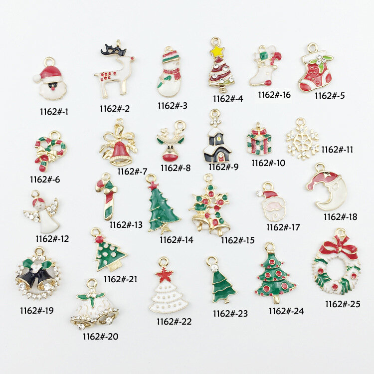 8 pçs misturadas pingente de natal encantos esmalte ornamentos contas para pulseira brincos jóias fazendo natal árvore pingentes ano novo