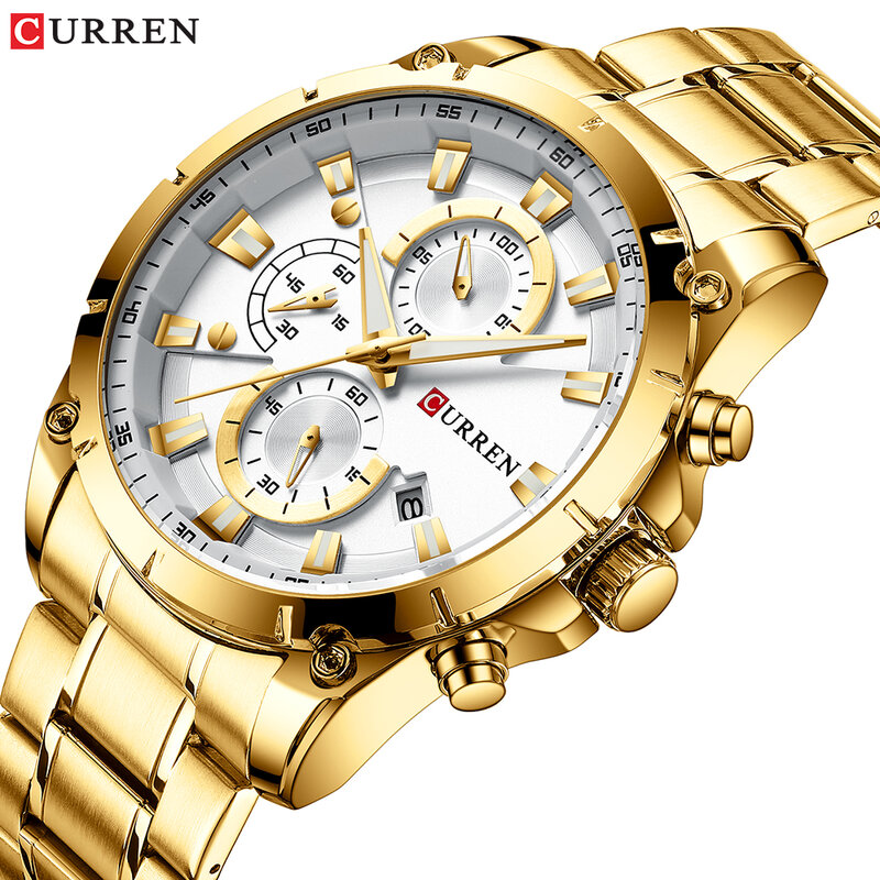 Reloj CURREN de diseño de gama alta para hombre, reloj de negocios para el hogar, reloj de cuarzo resistente al agua y duradero para hombres