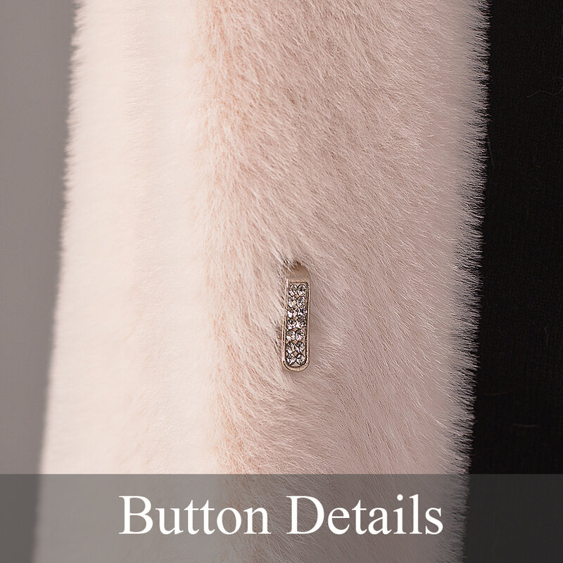 冬の女性のフェイクミンクの毛皮のコートlengthen膝の毛皮のオーバーコート厚く暖かいプラスサイズ女性の豪華なコート