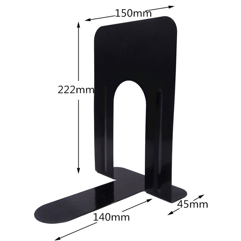 1 Pair Simple Style Metal Bookends Iron Support Holder Nonskid Desk Stands For Books School Stationery Office Accessories