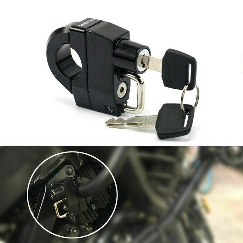 오토바이 핸들바 자물쇠, 내구성 좋은 보안 휴대용 도난 방지 열쇠 잠금 헬멧 자물쇠, 오토바이 용품