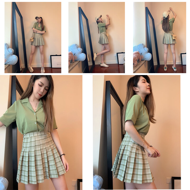 Frauen Falten Rock Harajuku Adrette Plaid Röcke Mini Nette Japanische Schule Uniformen Damen Jupe Kawaii Rock Saia Faldas