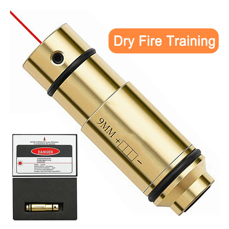 9*mm Tactical Laser Training Bullet Dry Fire Laser Trainer Cartridge for Dry Fire Training Hunting Shooting Pistol Red Dot Laser