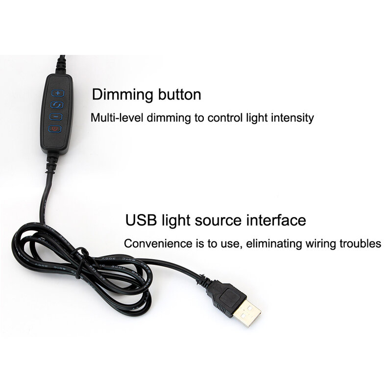 Lámpara de escritorio LED regulable con abrazadera, luz de lectura regulable para el cuidado de los ojos, lámpara de mesa por USB, Clip de luz nocturna para bebé, lámpara LED para cabecera