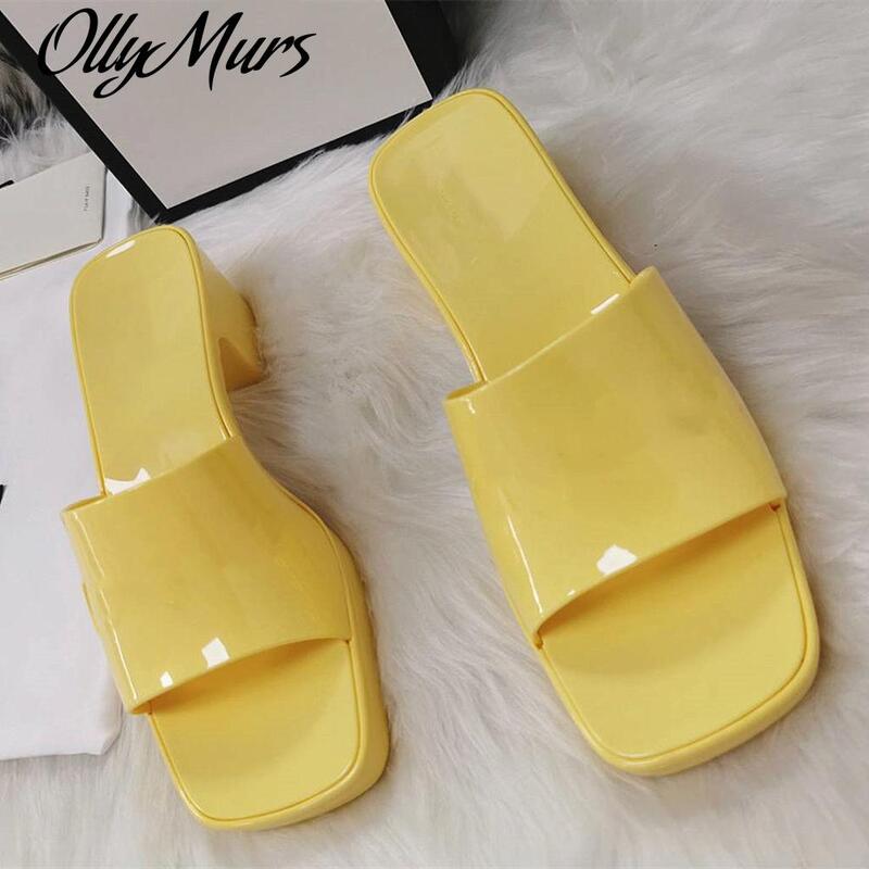 Ollymurs Neue Sommer Runway Gelee Luxus Rutschen Frauen Plattform HIgh Heel Sandalen Maultiere Schuhe Frauen Zapatos Mujer