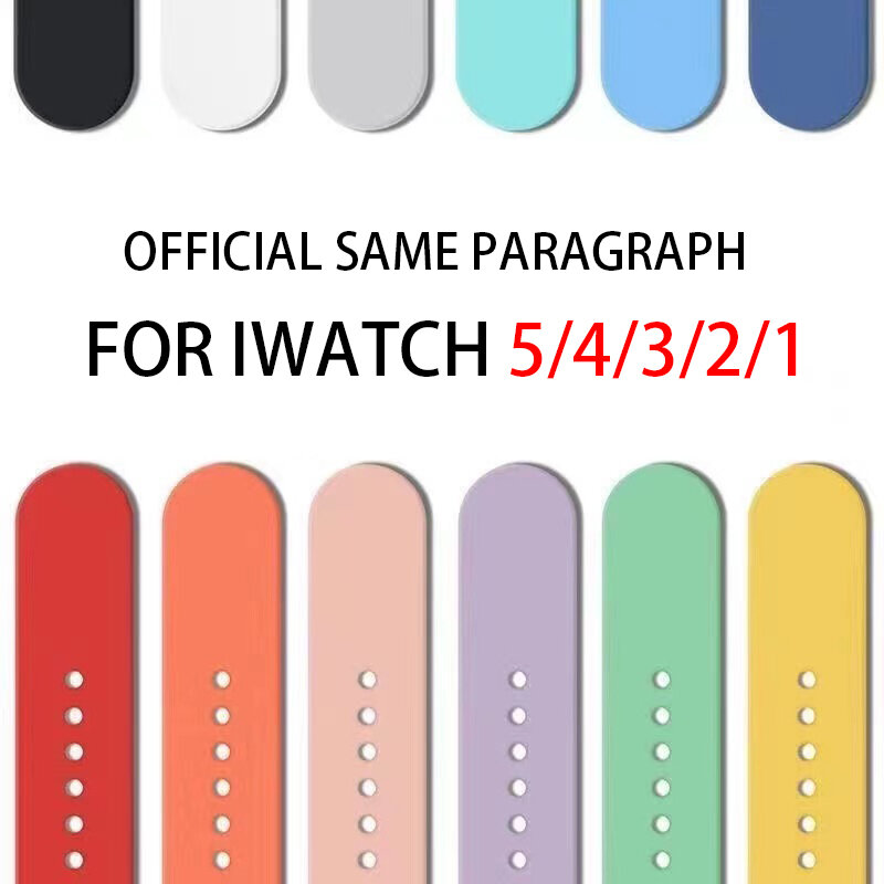 Ремешок силиконовый для Apple Watch, спортивный браслет для смарт-часов iWatch series 3 4 5 6 se, 44 мм 40 мм 42 мм 38 мм 42 мм
