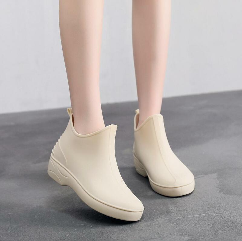 STS Tahan Air Sepatu Hujan Cover Sepatu Cover Anak Laki-laki Anak Perempuan Sepatu Anti-Slip Hujan Sepatu Hitam Putih Sepatu Hangat Di Dalam sepatu Wanita