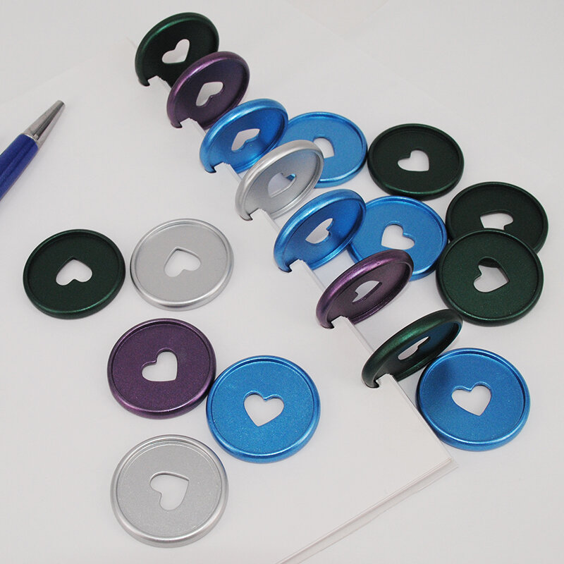 Discos de ligação planejador de cogumelo 35mm, 100 peças, discos para fichário de álbum, anéis dobráveis de 360 graus, material escolar