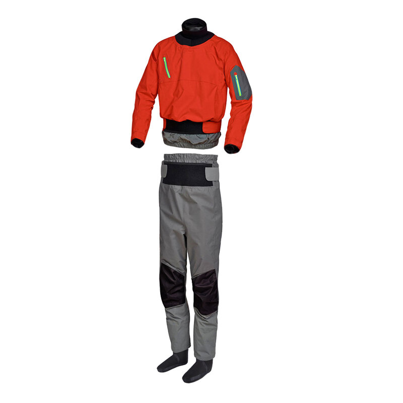 Drysuit wodoodporne oddychające spodnie Dry Top 2 sztuk zestaw kajak kajak kurtka Cag odzież dla Whitewater spodni, żeglarstwo nurkowanie