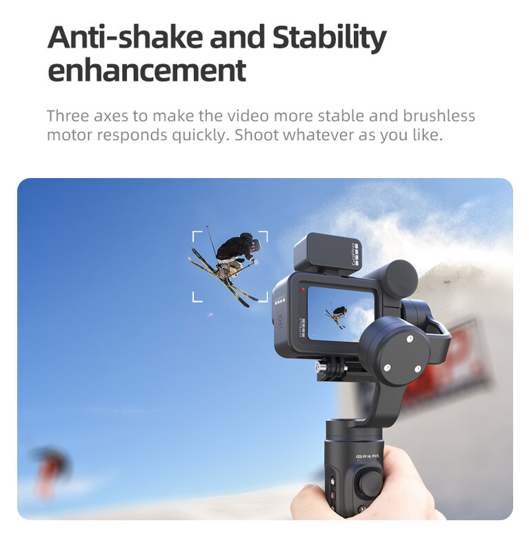 INKEE – FALCON Plus stabilisateur de caméra d'action à cardan 3 axes portatif, Anti-secouement, commande sans fil pour caméras GoPro/OSMO Insta360