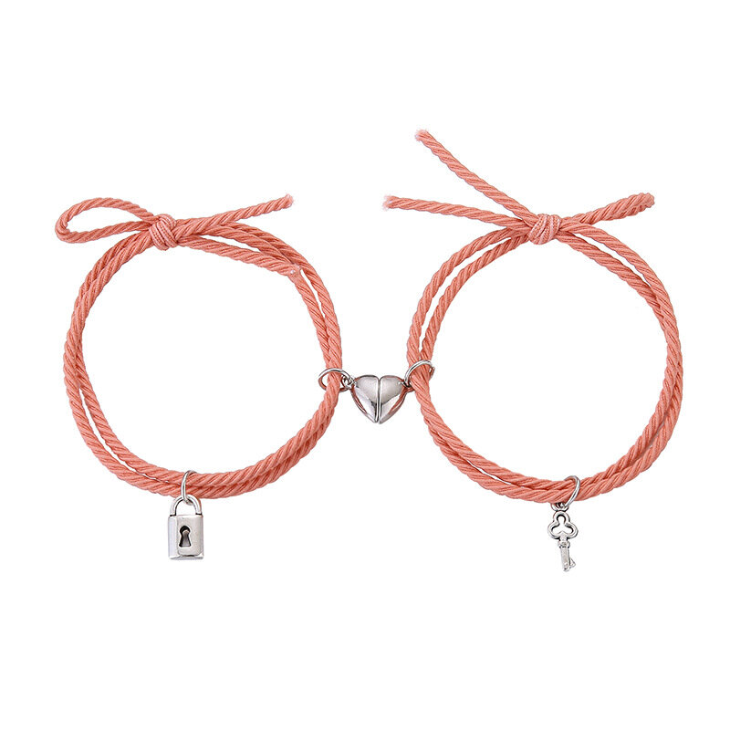 Fashion Magnet Paired Bracelet Lovers Distance Couple Bracelets Women Men Braided String Brazalete Minimalist Jewelry Gift