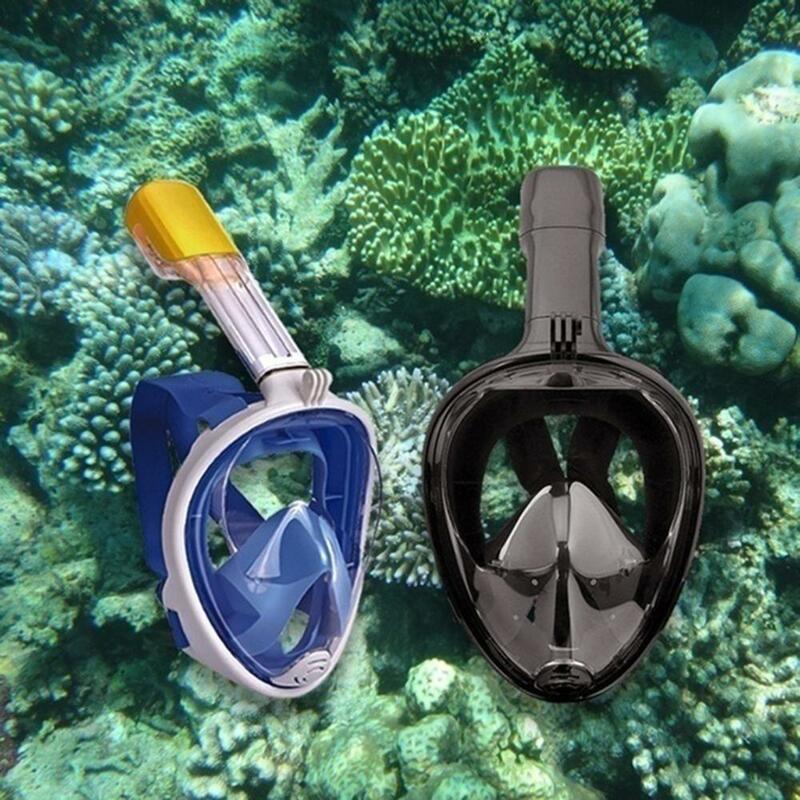 ใต้น้ำหน้ากากดำน้ำ Anti FOG หน้ากากดำน้ำเต็มรูปแบบชุดดำน้ำดูปะการังปลอดภัยกันน้ำว่ายน้ำหน้าก...
