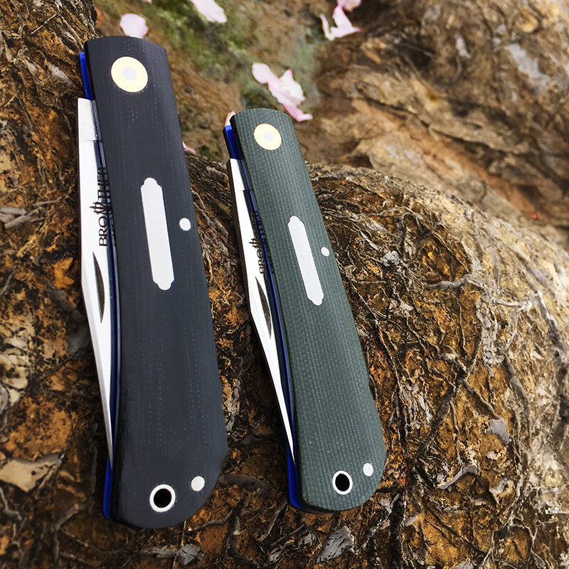 [Brother 1512]  Pocket knife modern traditional folding knives  steel  folder Tactical EDC tool collection