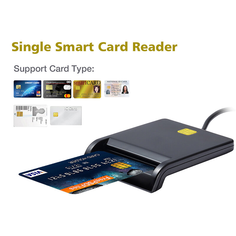 Lector de tarjetas inteligentes USB Universal para tarjeta bancaria Tarjeta de impuestos ID CAC DNIE ATM IC lector de tarjetas SIM para Windows Android teléfonos ordenador