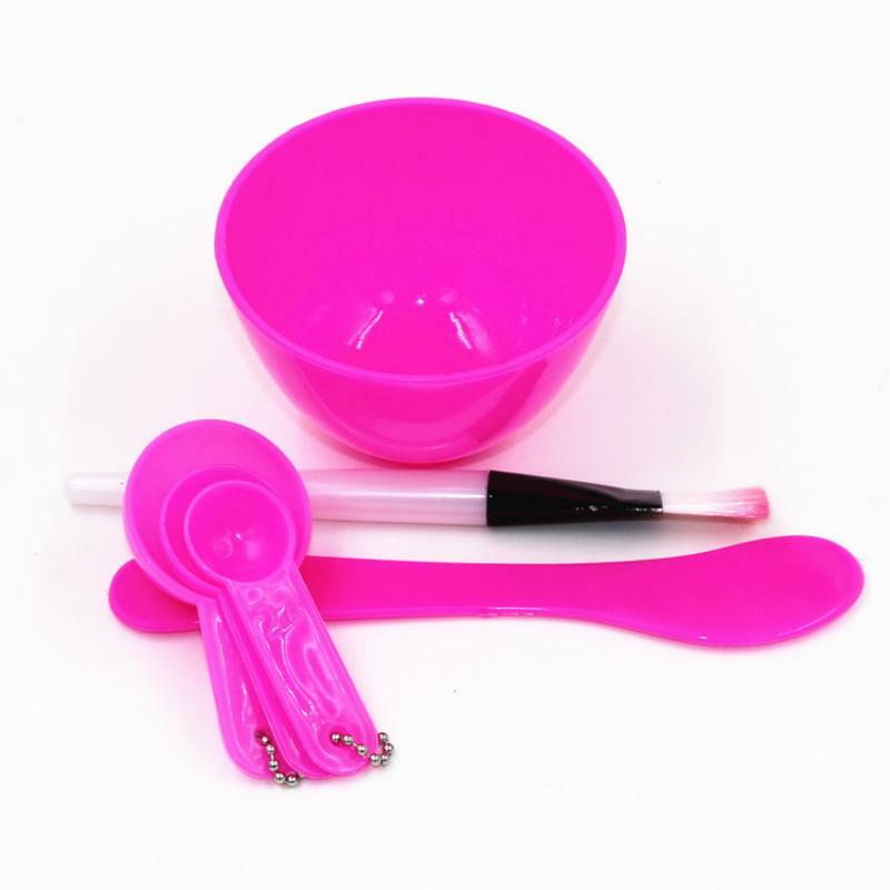 2/6Pcs Diy Gezichtsmasker Mengkom Make-Up Tool Set Schoonheid Huidverzorging Met Borstel Gemengde Roer Spatel stok Maatlepel Kit