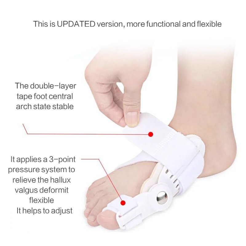 USA 2 sztuk ochraniacz palców u stóp pielęgnacja stóp narzędzie do Pedicure Bunion palucha koślawego korektor ortopedyczne dostarcza duży palec szyna prostownica