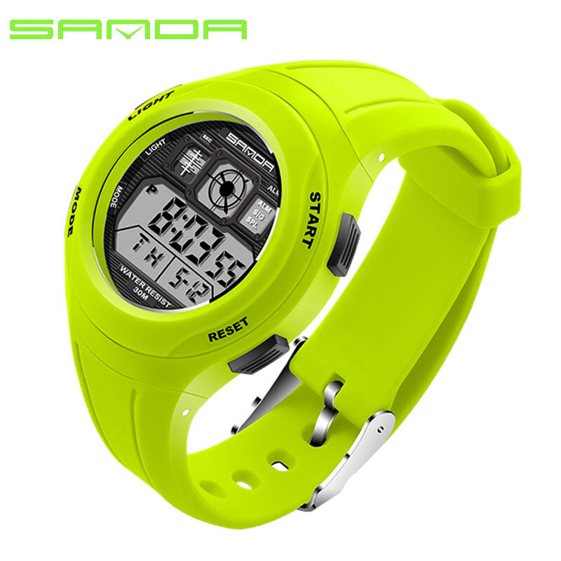 Sanda 브랜드 어린이 시계 led 디지털 다기능 방수 손목 시계 어린이 스포츠 소년 소녀 #331 야외 스포츠 시계