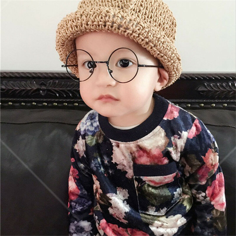 2019 ラウンド眼鏡メガネフレーム眼鏡子供クリアレンズ近視光学透明メガネ子供男の子女の子