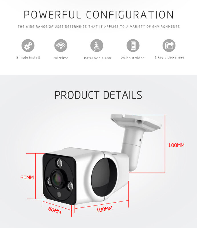 パノラマアイカメラ,2MP,1080p,180/360度,ビジョン付き,ホームセキュリティ用,防水