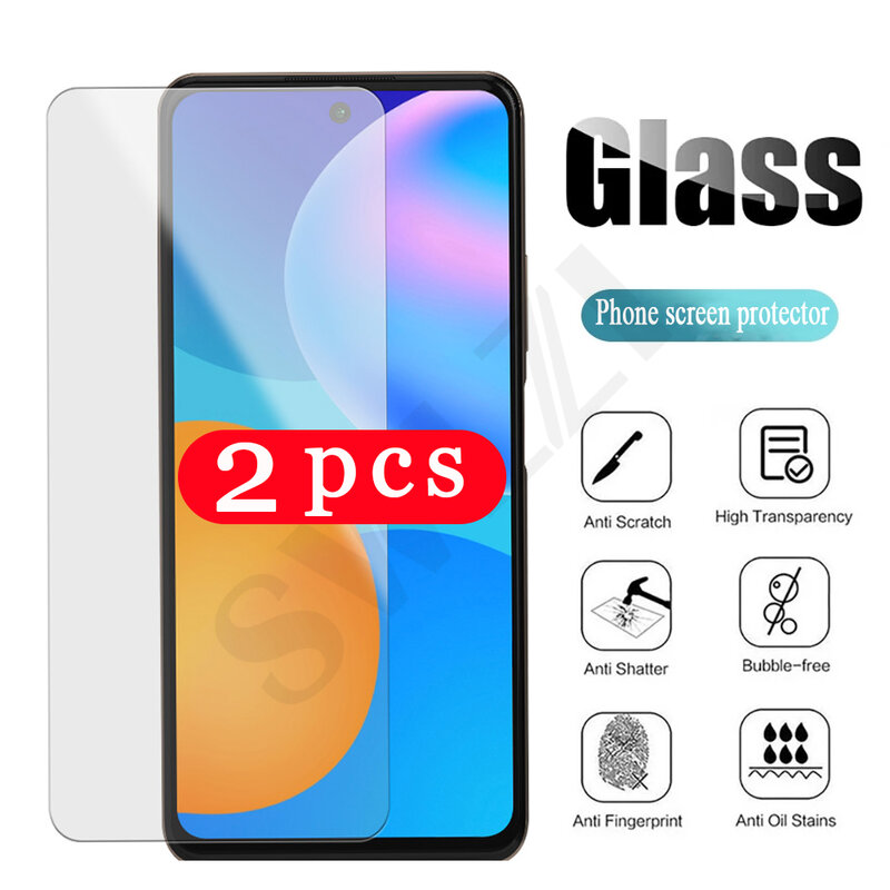 2-1Pcs 9H tempered glass for Huawei p smart 2021 2020 Z S pro 2019 plus 2018 protective film phone screen protector on the glass