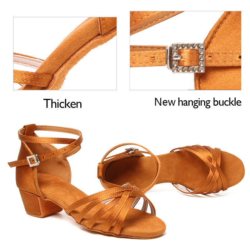 DKZSYIM-zapatos de baile para niños y niñas, zapatos latinos de salón, zapatos modernos de Tango para mujer, sandalias de Salsa de 3,5 CM