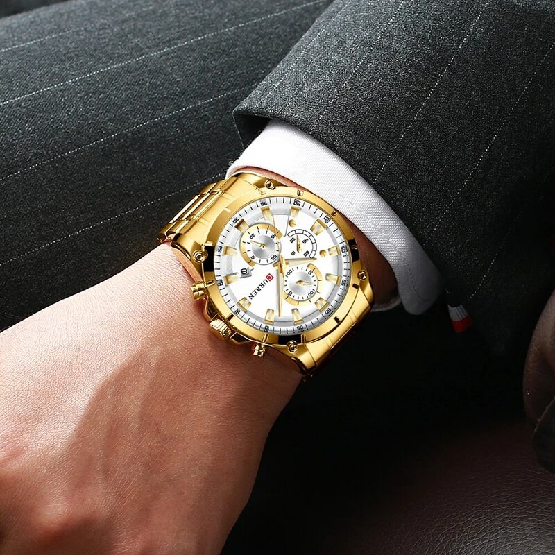 Reloj CURREN de diseño de gama alta para hombre, reloj de negocios para el hogar, reloj de cuarzo resistente al agua y duradero para hombres