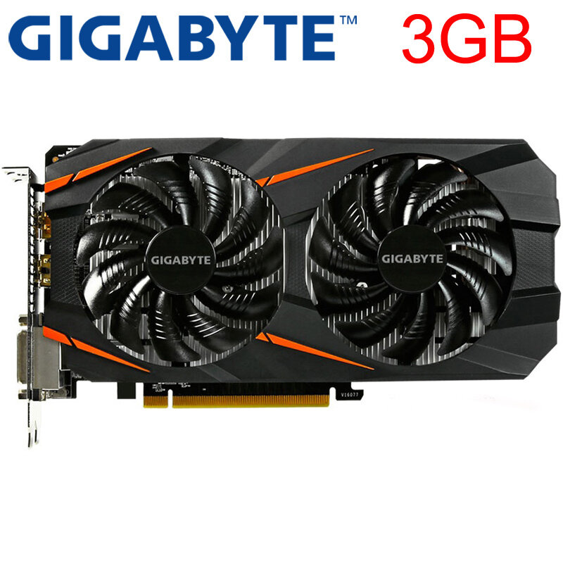 GIGABYTE GTX 1060 3GB 192Bit GDDR5 karta graficzna oryginalne używane karty wideo do kart nVIDIA VGA Geforce GTX 1050 Ti HDMI 750 960