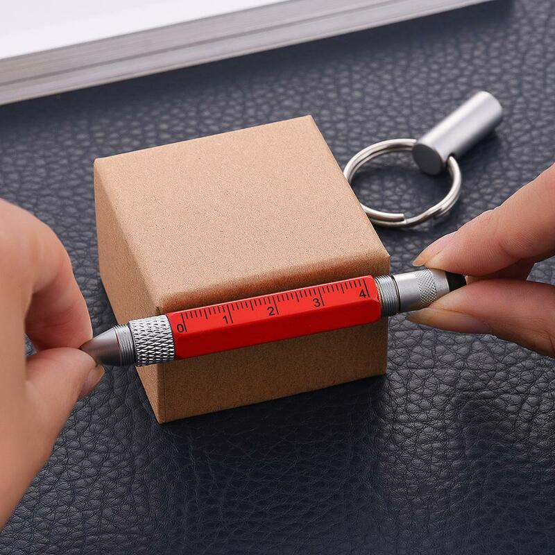 Obrotowy zasady długopisy ekran dotykowy narzędzia wielu-pióro funkcyjne 6-in-1 metalowe pióro wkrętak sześciokątny karabinek na małą skalę długopis