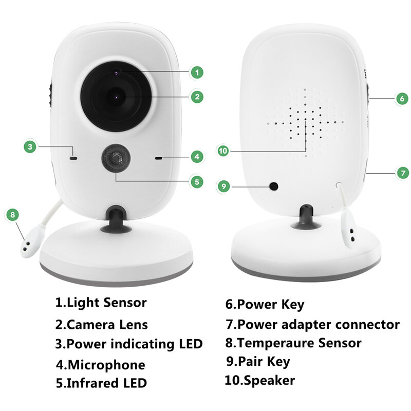 Bezprzewodowy wideo dwa głosowe na niania elektroniczna Baby Monitor 3.2 cal wysokiej rozdzielczości niani kamera ochrony Night Vision Monitor temperatury