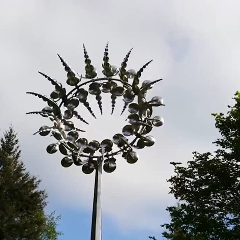 Unikalne i magiczne metalowe wiatraki outdoorowe, chroniące przed wiatrem błystki wiatr łapacze Yard Patio L Awn Garden Decoration