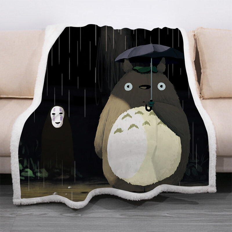 Anime My Neighbor Totoro pattern Kids 3D Blanket Fleece Cartoon Art Print Children Warm Bed Throw Blanket newborn bayby Blanket