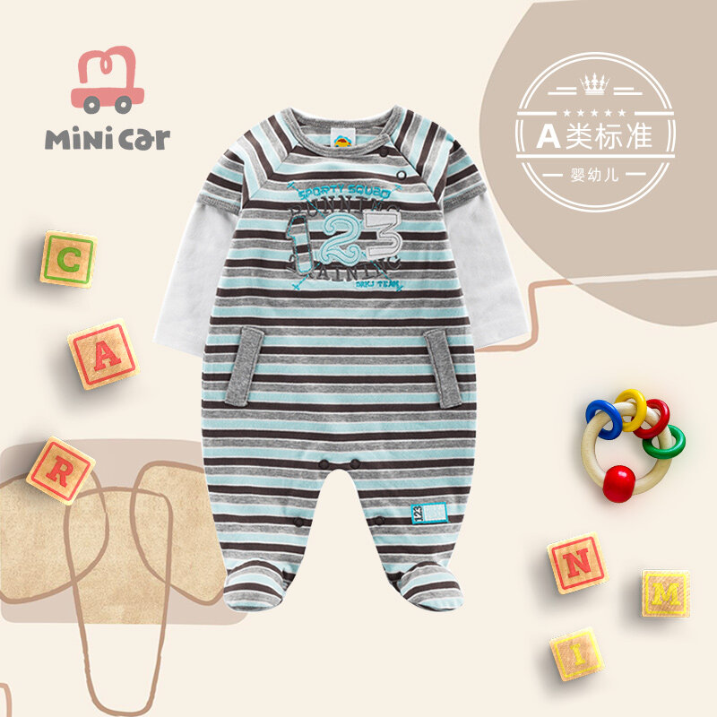 Baby one piece pagliaccetto baby cotton open file abiti da arrampicata autunno stile abiti caldi per uscire maniche lunghe