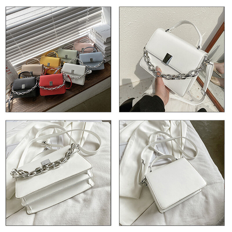 Модные трендовые сумки через плечо для женщин 2021, однотонная дизайнерская сумка с клапаном, женские маленькие квадратные сумки, Sac A Main