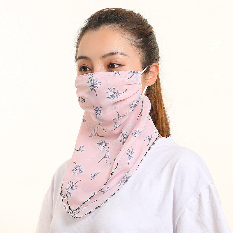 Bufanda de seda para mujer, pañuelo de marca de lujo con protección solar, accesorios para el cuello y la cara, novedad de verano