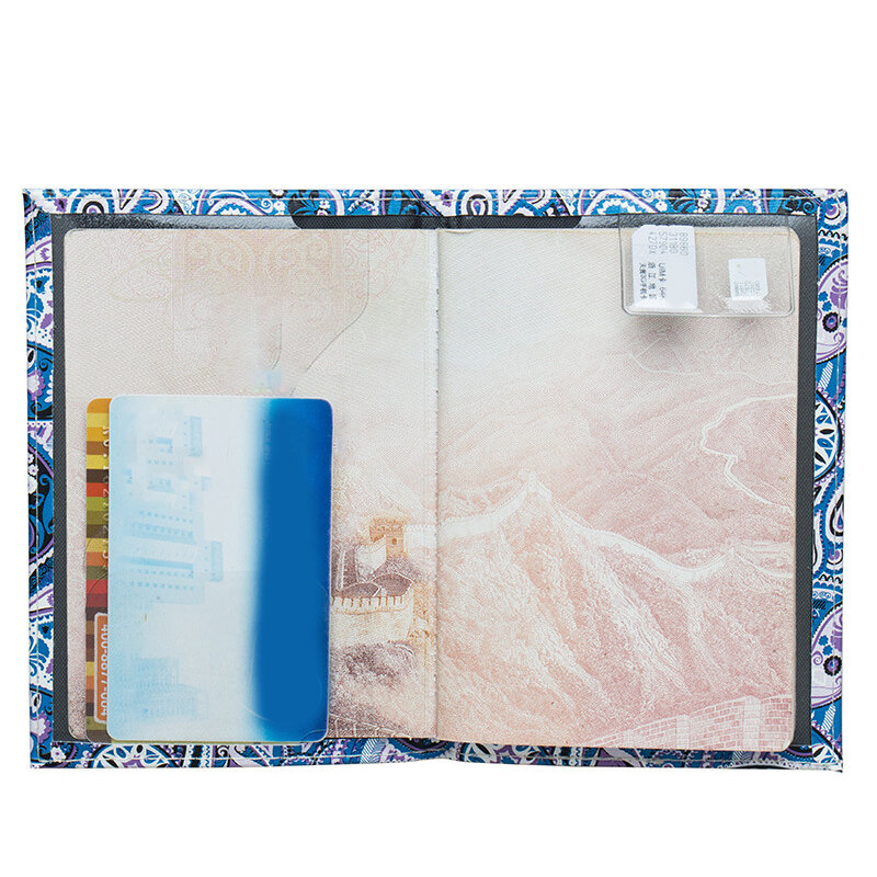 Akcesoria podróżne nadruk w stylu Vintage etui na paszport ID okładka kobiety mężczyźni przenośny Bank pamięci paszport biznes portfel ze skóry PU Case
